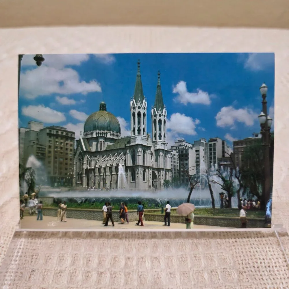 Apr 20, 1979 Brazil Sao Paulo Praca de Se Church Brasil Postcard Written No Post